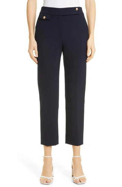 Veronica Beard Renzo High-rise Slim Cropped Pants In Navy