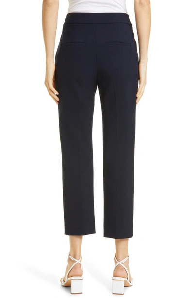 Shop Veronica Beard Renzo Crop Cotton Blend Trousers In Navy