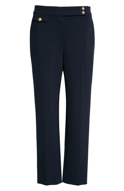 Veronica Beard Renzo High-rise Slim Cropped Pants In Navy