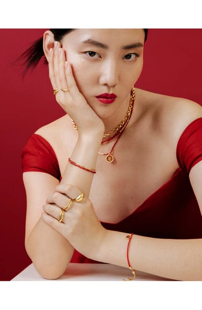 Monica Vinader Gold Mini Nugget Gemstone Beaded Bracelet Red Onyx In 18ct Gold Vermeil On Sterling