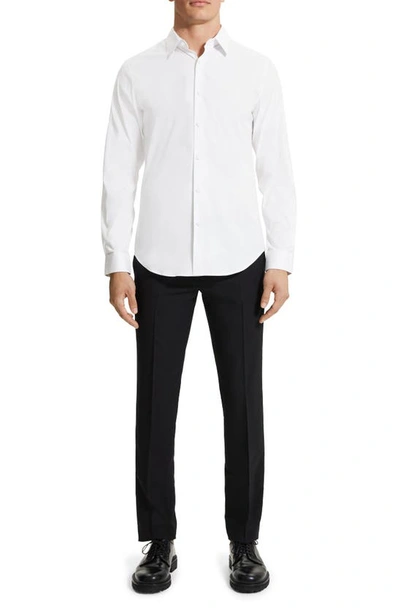 Shop Theory Sylvain Stretch Button-up Shirt In White
