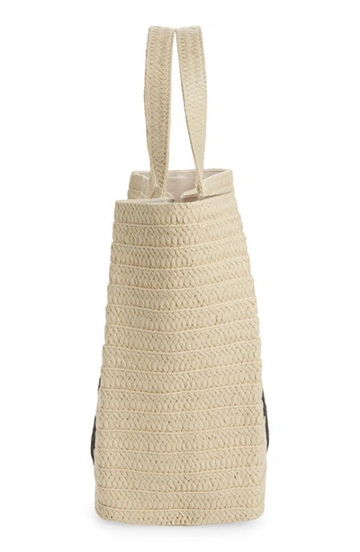 Shop Btb Los Angeles Be Mine Straw Tote In Natural/ Black