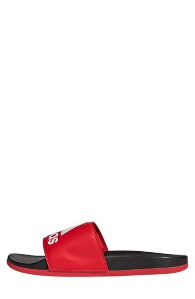 Shop Adidas Originals Adilette Comfort Slide Sandal In Vivid Red/ Black/ White