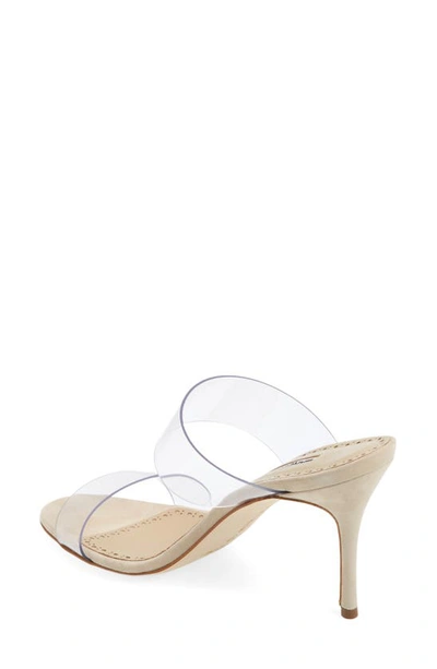 Manolo Blahnik Pvc Scolto Sandals In Nude