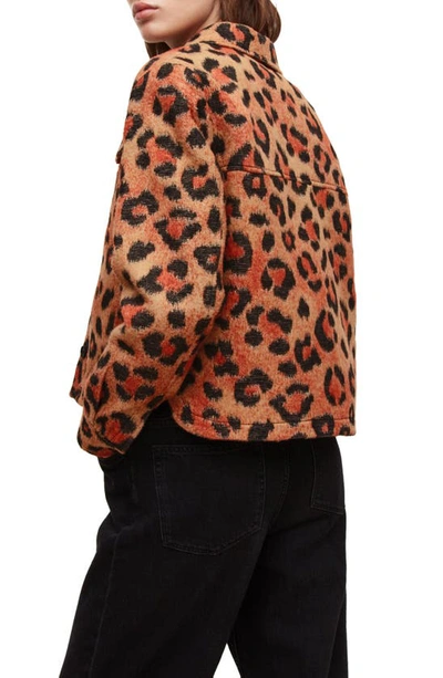 Allsaints Honor Leopard Print Jacket In Brown