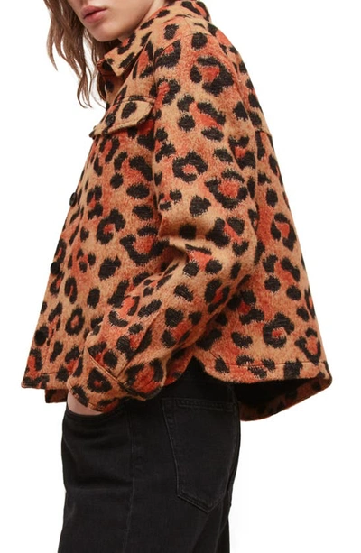 Shop Allsaints Honor Leopard Print Jacket In Brown