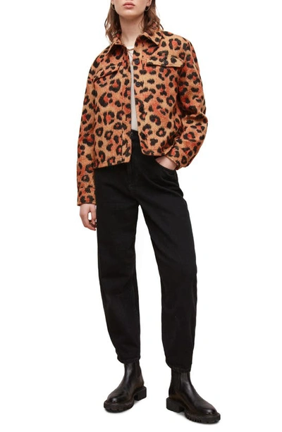 Shop Allsaints Honor Leopard Print Jacket In Brown