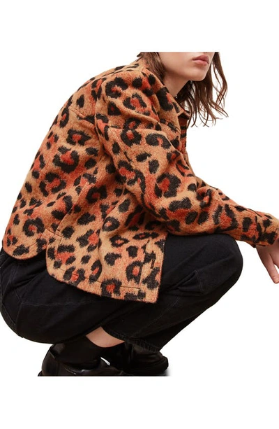 Shop Allsaints Honor Leopard Print Jacket In Brown