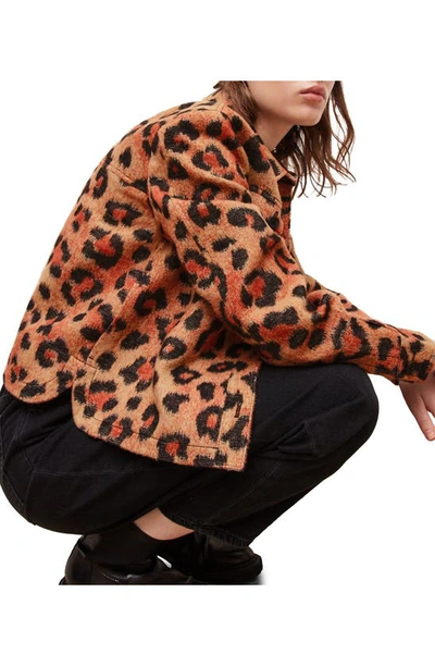 Allsaints Honor Leopard Print Jacket In Brown