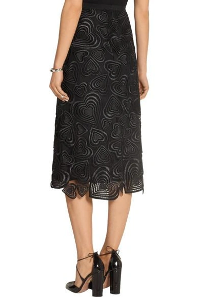 Shop Christopher Kane Heart-embroidered Guipure Lace Skirt