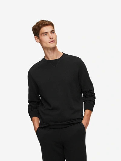 Shop Derek Rose Men's Sweatshirt Quinn Cotton Modal Black