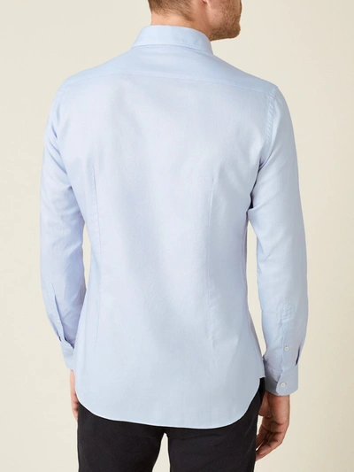 Shop Luca Faloni Light Blue Oxford Cotton Shirt
