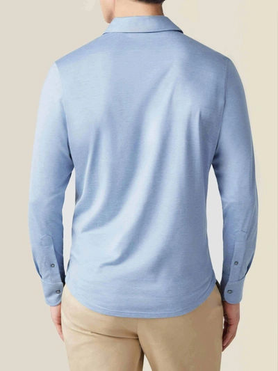 Shop Luca Faloni Light Blue Como Silk-cotton Shirt