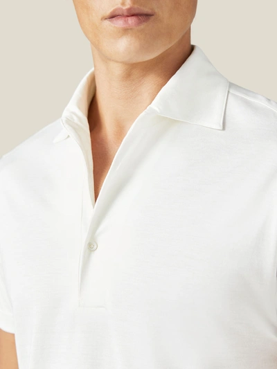 Shop Luca Faloni White Silk-cotton Polo