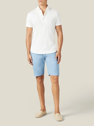 Shop Luca Faloni White Silk-cotton Polo