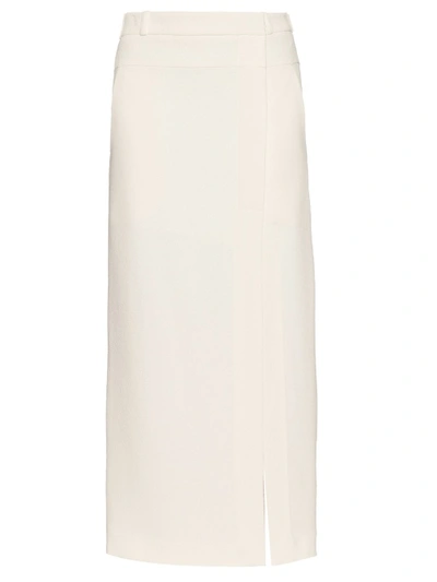 Raey Side-split Linen Midi Wrap Skirt In Ivory