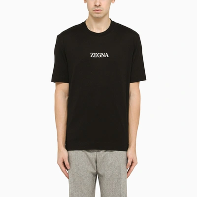 Shop Zegna Black T-shirt With Logo