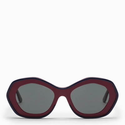 Shop Marni Ulawun Vulcan Burgundy Sunglasses