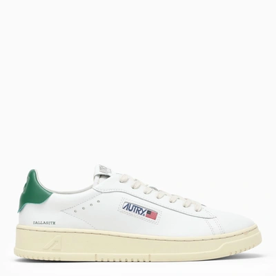 Shop Autry White/green Dallas Sneakers In Leather