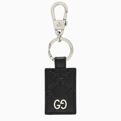 Shop Gucci Black Leather Key Ring
