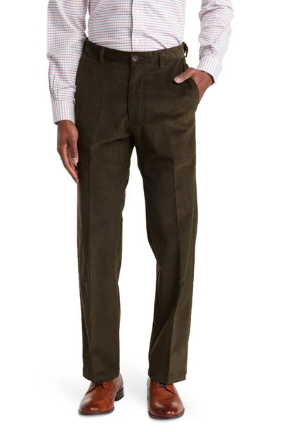 Shop Haggar Classic Fit Stretch Corduroy Pants In Military Green