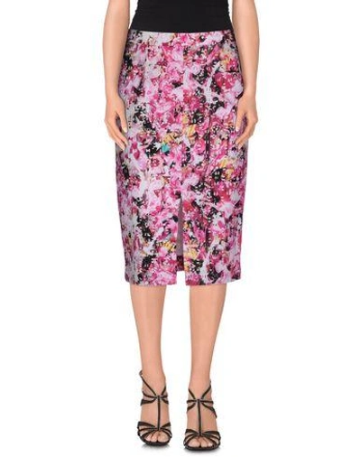 Shop Sam & Lavi Knee Length Skirt In Fuchsia