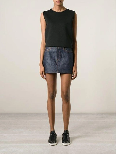 Shop Apc Denim Mini Skirt In Blue