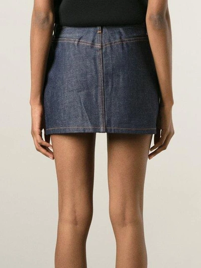 Apc Indigo Mini Denim Skirt In Blue