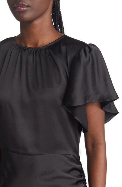 Shop Chelsea28 Flutter Sleeve Asymmetric Hem Dress In Black