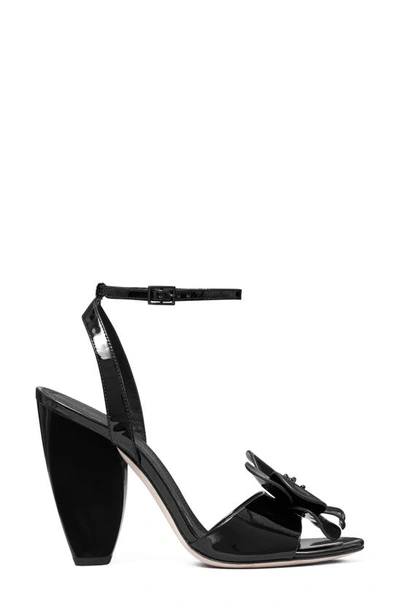 Shop Tory Burch Flower Ankle Strap Sandal In Perfect Black