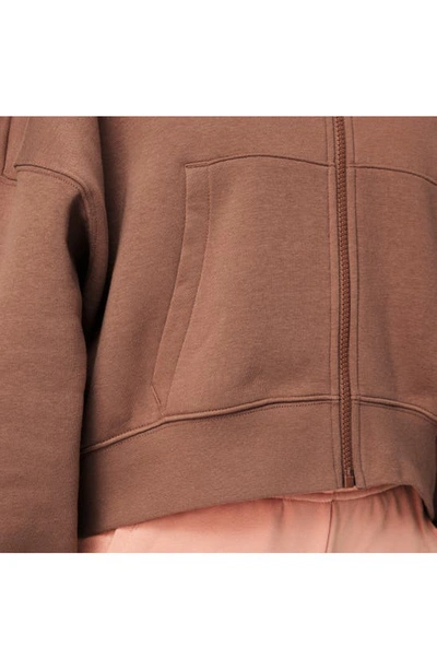 Shop Nike Kids' Full Zip Fleece Graphic Hoodie In Archaeo Brown