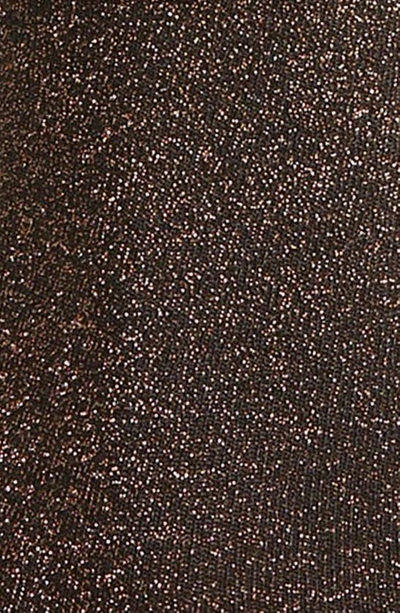 Shop High Heel Jungle Glitterati Sparkle Cotton Blend Crew Socks In Copper