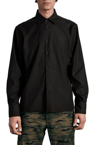 Shop Rag & Bone Dalton Relaxed Fit Button-up Shirt In Black