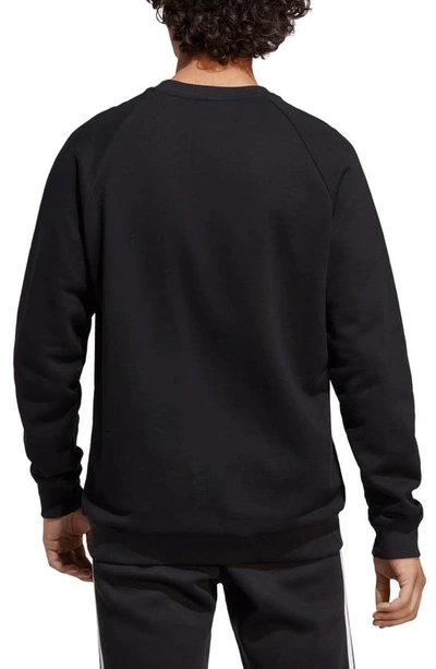 Shop Adidas Originals Trefoil Raglan Crewneck Sweatshirt In Black