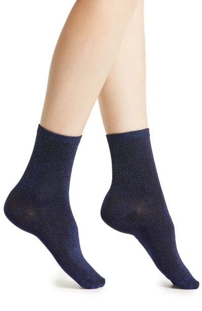 Shop High Heel Jungle Glitterati Socks In Sapphire
