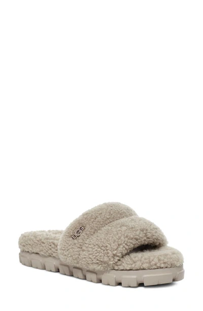 Shop Ugg Cozetta Curly Genuine Shearling Slide Slipper In Goat