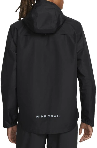 Shop Nike Gore-tex® Infinium™ Trail Running Jacket In Black/ Dark Smoke Grey
