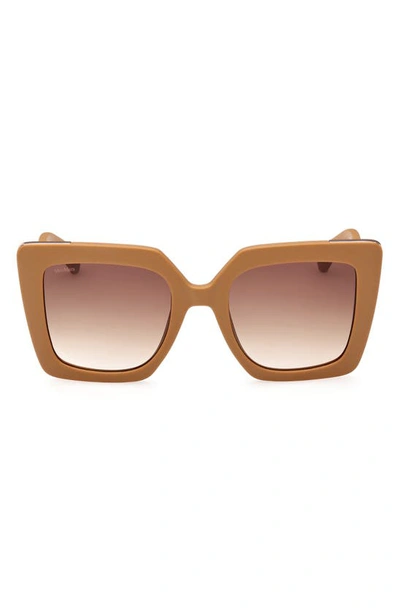Shop Max Mara Square Sunglasses In Matte Pink / Gradient Brown