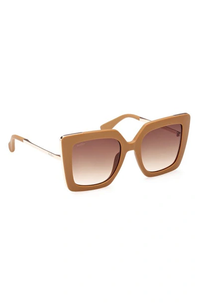 Max Mara Square-frame Tinted Sunglasses In Matte Pink / Gradient Brown