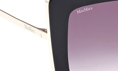 Shop Max Mara Square Sunglasses In Shiny Black / Gradient Smoke
