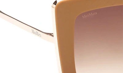 Max Mara Square-frame Tinted Sunglasses In Matte Pink / Gradient Brown