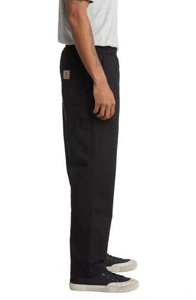 Shop Carhartt Work In Progress Flint Straight Leg Twill Pants In Black