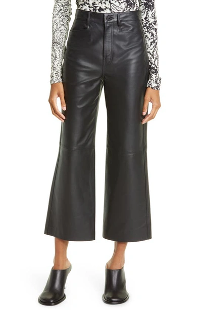 Shop Proenza Schouler White Label Leather Culotte Pants In Black