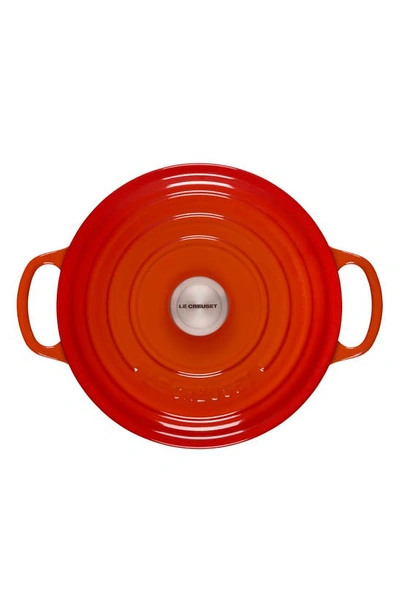 Shop Le Creuset 3 1/2-quart Signature Round Enamel Cast Iron French/dutch Oven In Flame