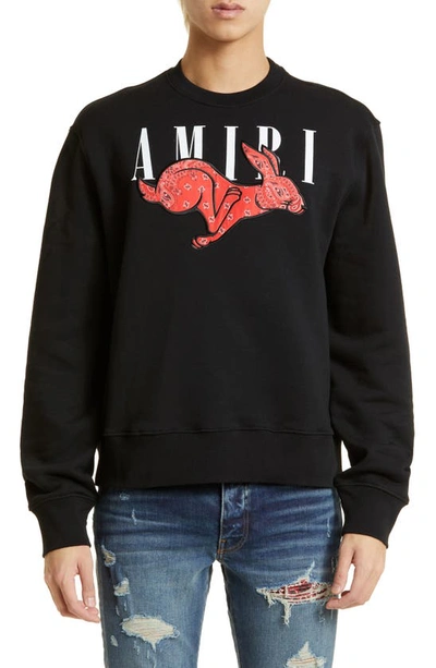 Bandana Rabbit Cotton Logo Graphic Sweatshirt In Black
