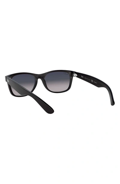 Shop Ray Ban New Wayfarer 52mm Rectangular Sunglasses In Matte Black/blue Grey Gradient