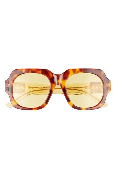 Shop Pared 51.5mm Square Sunglasses In Tortoise Solid Yellow Lenses