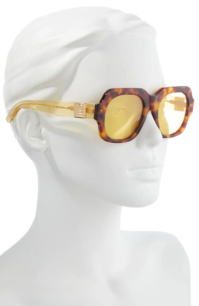 Shop Pared 51.5mm Square Sunglasses In Tortoise Solid Yellow Lenses