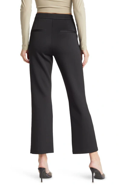 Good American Shiny Crop Scuba Trousers In Black001