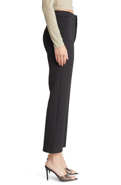 Good American Shiny Crop Scuba Trousers In Black001